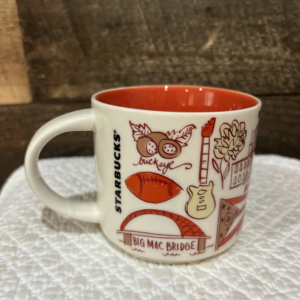 Starbucks Ohio Mug Been There Series 2017 White Red Coffee & Tea Original